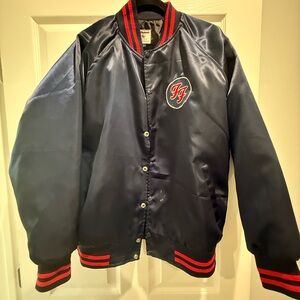 FOO FIGHTERS Navy Varsity Jacket with Red Accents